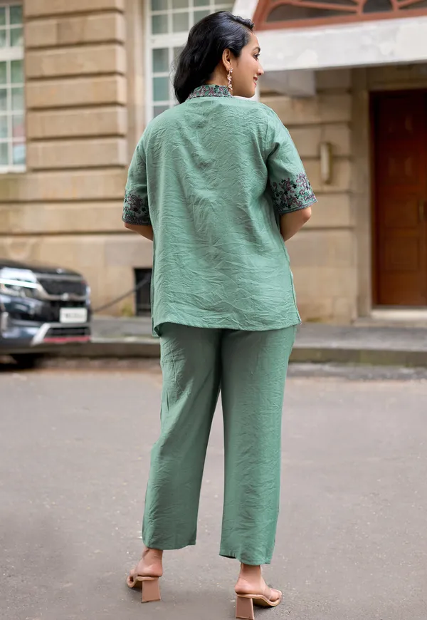 Embroidered_Shirt_Collar_Shirt_&_Trousers_Co-Ords-COOLLINE
