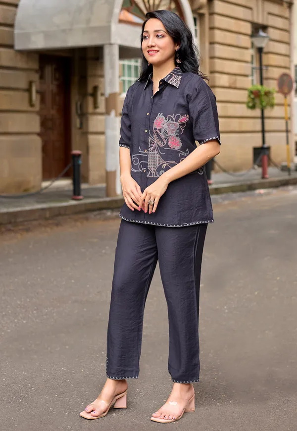 Embroidered_Shirt_Collar_Shirt_&_Trousers_Co-Ords-COOLLINE