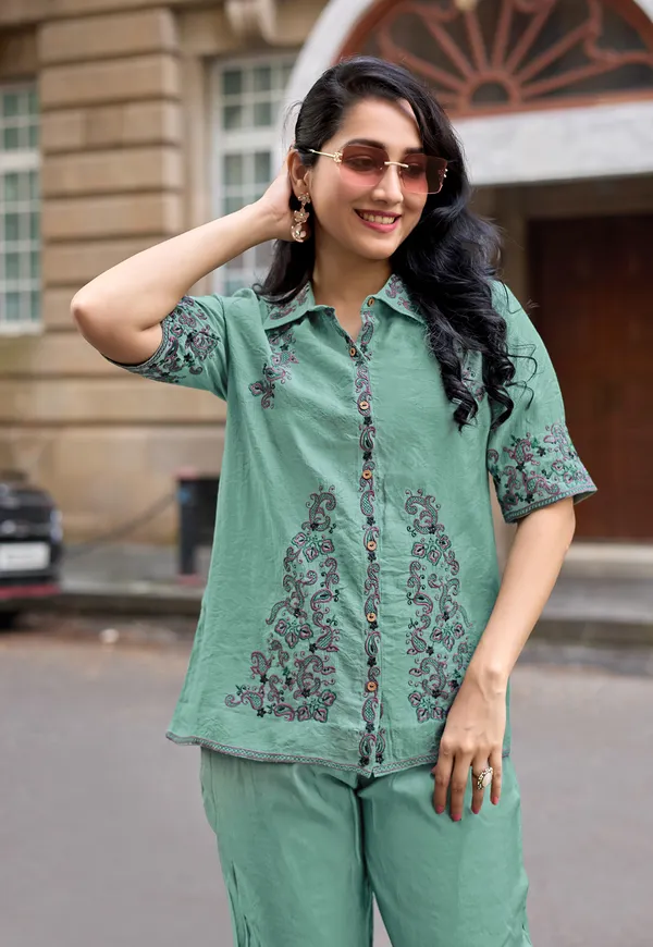 Embroidered_Shirt_Collar_Shirt_&_Trousers_Co-Ords-COOLLINE