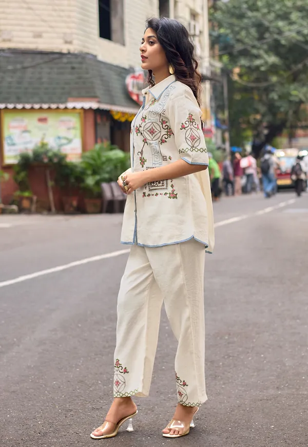 Embroidered_Shirt_Collar_Shirt_&_Trousers_Co-Ords-COOLLINE
