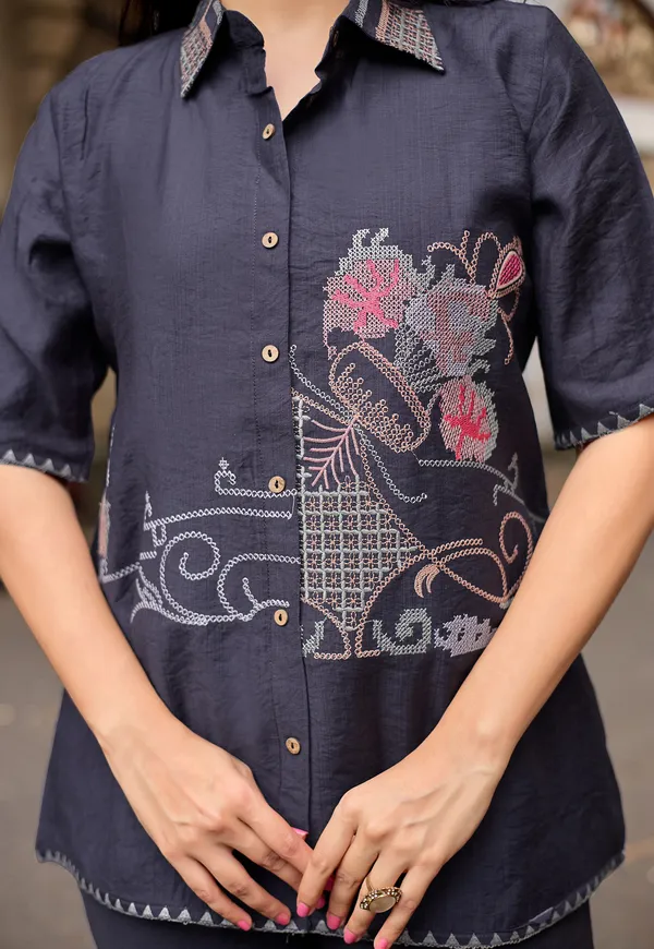 Embroidered_Shirt_Collar_Shirt_&_Trousers_Co-Ords-COOLLINE