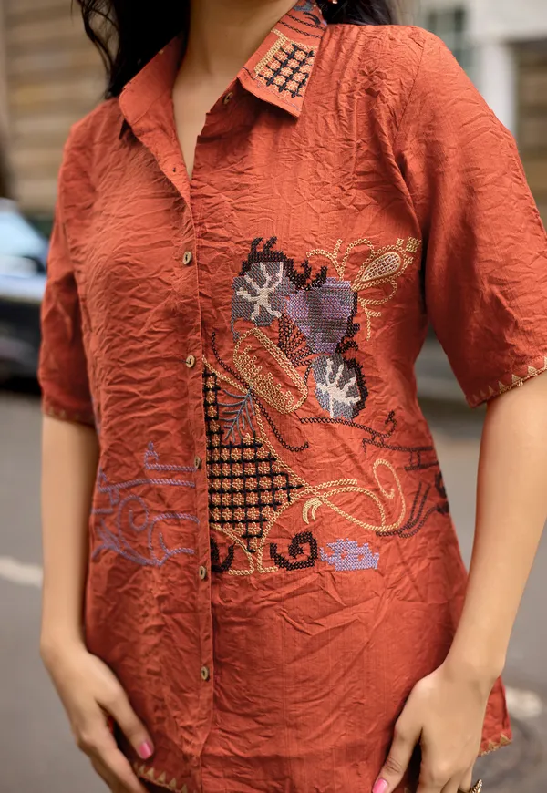 Embroidered_Shirt_Collar_Shirt_&_Trousers_Co-Ords-COOLLINE