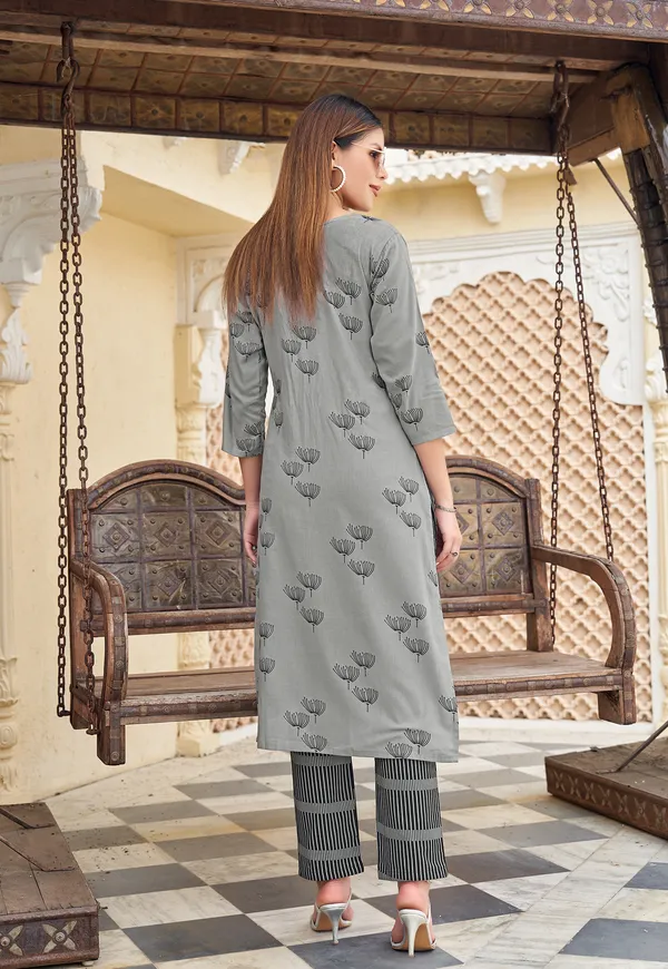 Grey_Heavy_Rayon_Kurta_With_Trouser_For_Women-FLORALSTYLE