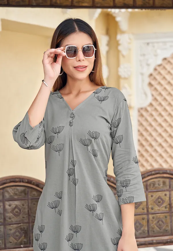 Grey_Heavy_Rayon_Kurta_With_Trouser_For_Women-FLORALSTYLE