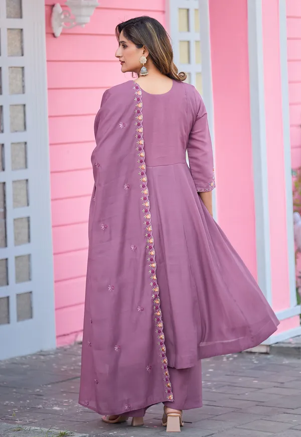 Floral_Embroidered_Thread_Work_Chanderi_Silk_Kurta_with_Palazzos_&_With_Dupatta-KS-193