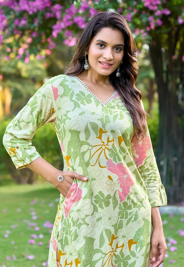 Light_Green_Floral_Printed_V-Neck_Straight_Kurta_With_Palazzos_For_Women-SULEKHA2