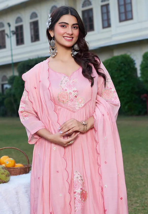Pink_Mul_Chanderi_With_Thread_Work_&_Khatli_Work_Kurta_With_Trouser_&_With_Dupatta_For_Women-IV-1012