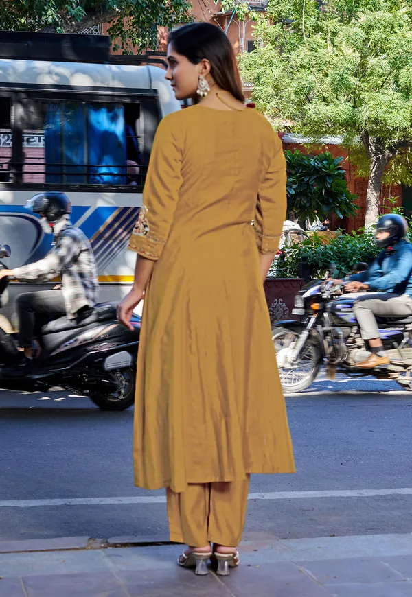Yellow_Mul_Chanderi_With_Thread_Work_&_Khatli_Work_Kurta_With_Trouser_&_With_Dupatta_For_Women-IV-1020