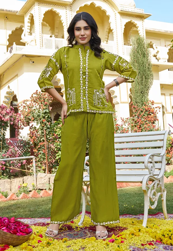 Mull_Chanderi_Thread_Work_Top_With_Trousers_Co-Ords-KS-230