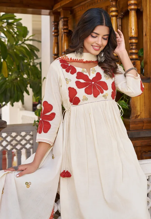 White_Mul_Chanderi_With_Thread_Work_&_Khatli_Work_Kurta_With_Trouser_&_With_Dupatta_For_Women-IV-1031