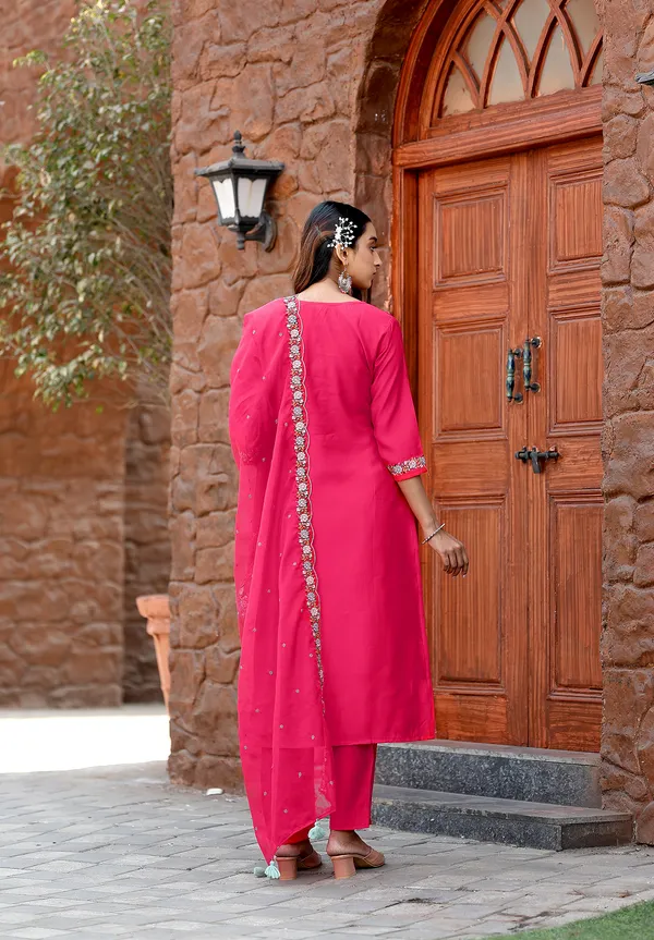 Pink_Modal_Silk_Straight_Kurta_With_Pant_And_Dupatta_Suit_Set_For_Women-SAANJ