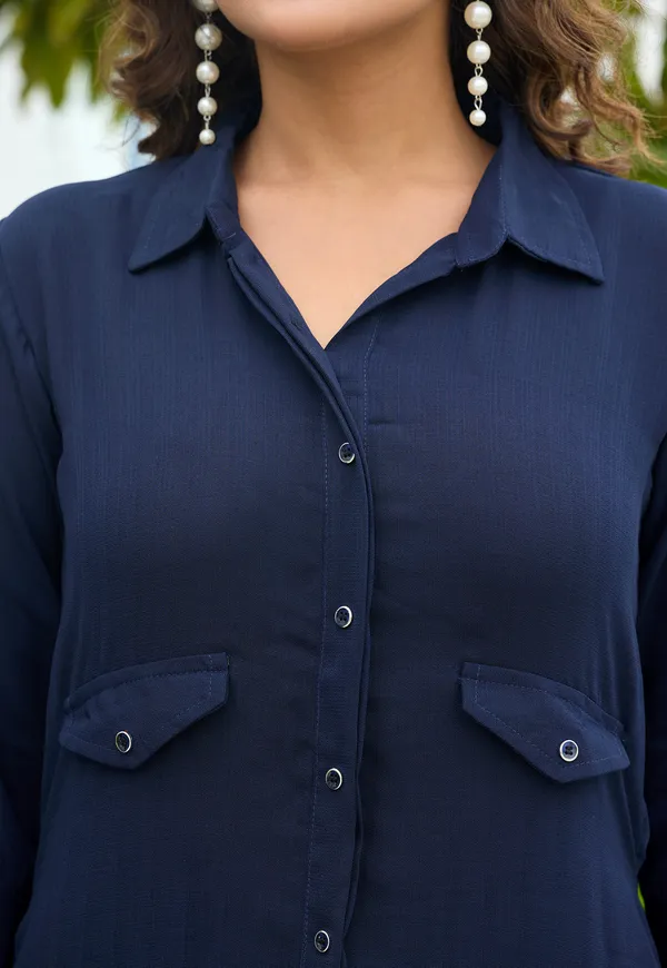 Shirt_Collar_Straight_Tunic_With_Trousers_Co-Ords_Set-CL-8080