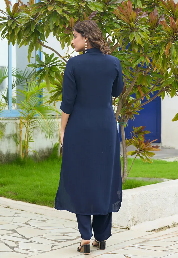 Shirt_Collar_Straight_Tunic_With_Trousers_Co-Ords_Set-CL-8080