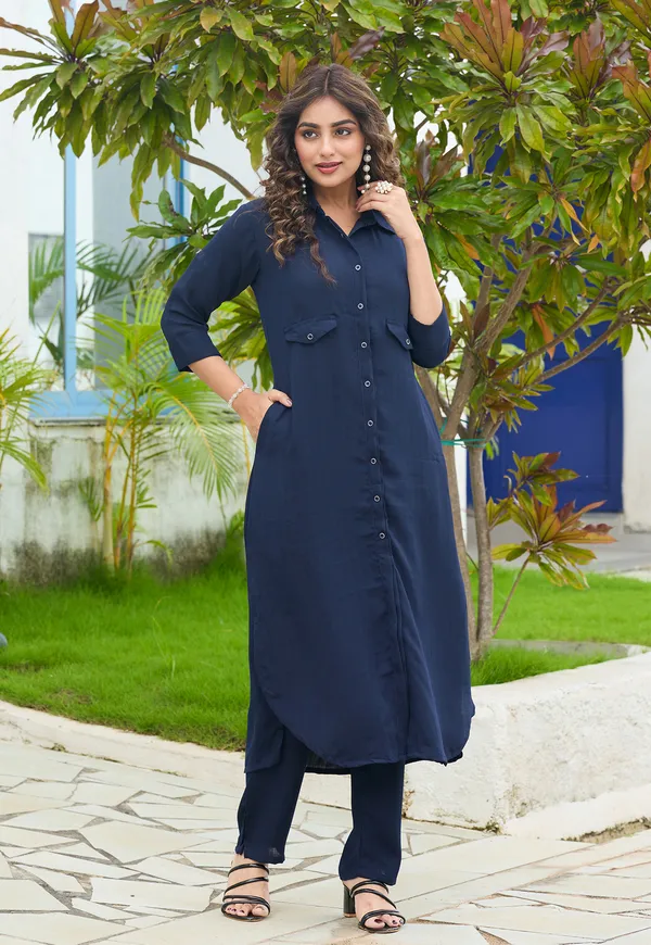 Shirt_Collar_Straight_Tunic_With_Trousers_Co-Ords_Set-CL-8080