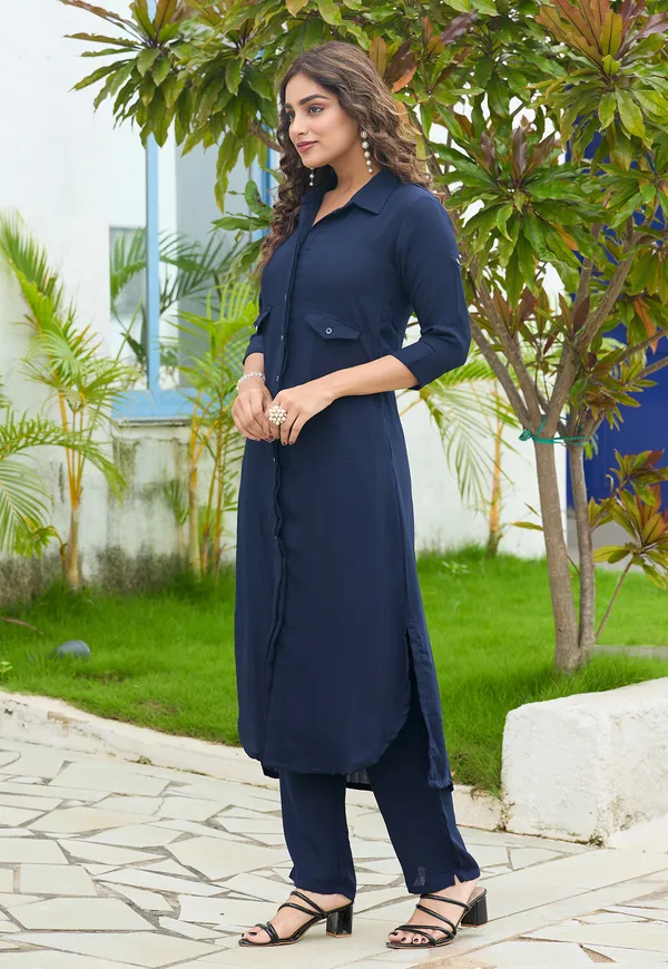 Shirt_Collar_Straight_Tunic_With_Trousers_Co-Ords_Set-CL-8080
