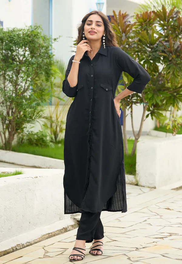 Shirt_Collar_Straight_Tunic_With_Trousers_Co-Ords_Set-CL-8079