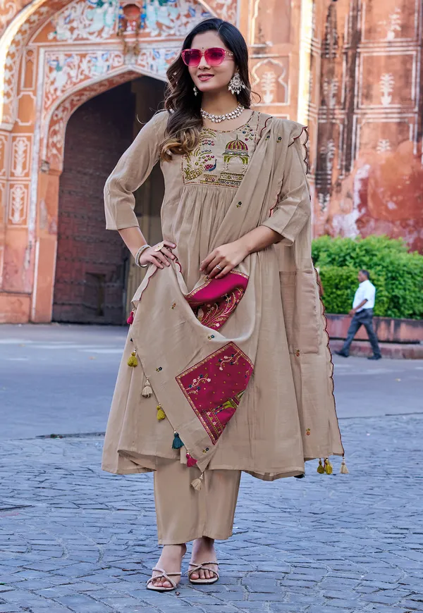 Women_Ethnic_Motifs_Embroidered_Empire_Thread_Work_Chanderi_Cotton_Kurta_with_Trousers_&_With_Dupatta-IV-1009