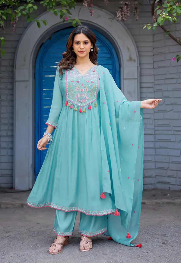 Women_Ethnic_Motifs_Embroidered_Tiered_Thread_Work_Chanderi_Cotton_Kurta_with_Palazzos_&_With_Dupatta-IV-1036