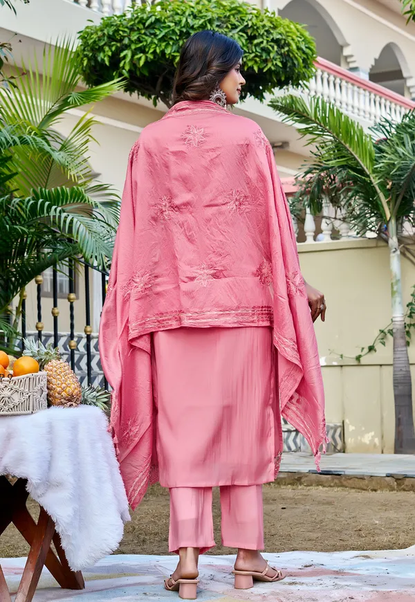 Women_Floral_Embroidered_Empire_Thread_Work_Chanderi_Cotton_Kurta_with_Pant_&_With_Dupatta-KS-247