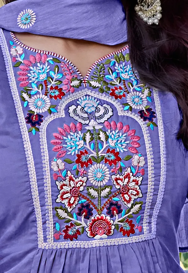 Women_Floral_Embroidered_Empire_Thread_Work_Cotton_Cambridge_Kurta__Pant_&_With_Dupatta-KS-251
