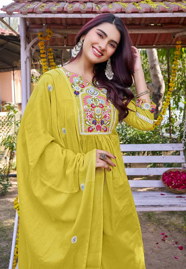 Women_Floral_Embroidered_Empire_Thread_Work_Cotton_Cambridge_Kurta__Pant_&_With_Dupatta-KS-252