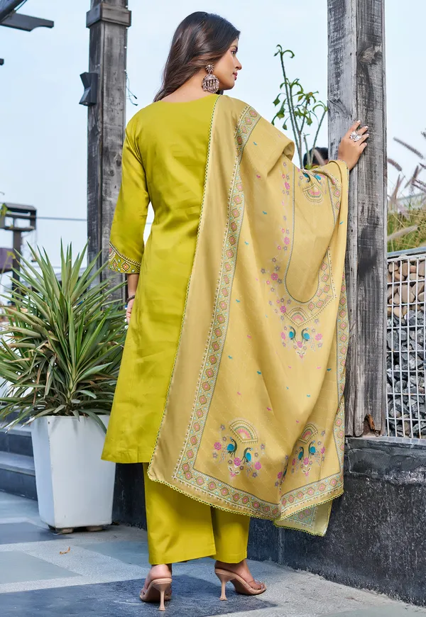 Women_Floral_Embroidered_Empire_Thread_Work_Dhabu_Cotton_Kurta_Pant_With_Dupatta-KS-265