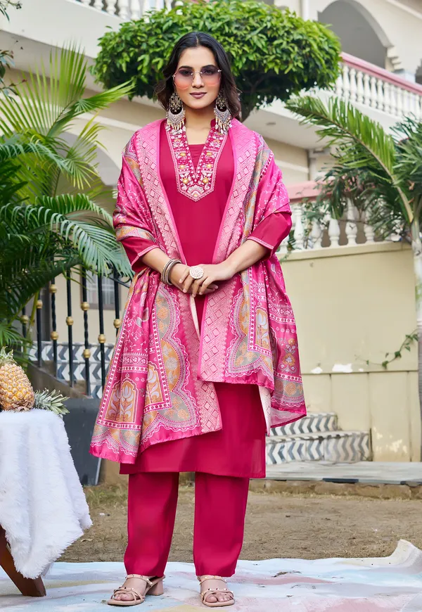 Women_Floral_Embroidered_Empire_Thread_Work_Roman_Slik_Kurta_Pant_With_Dupatta-KS-263