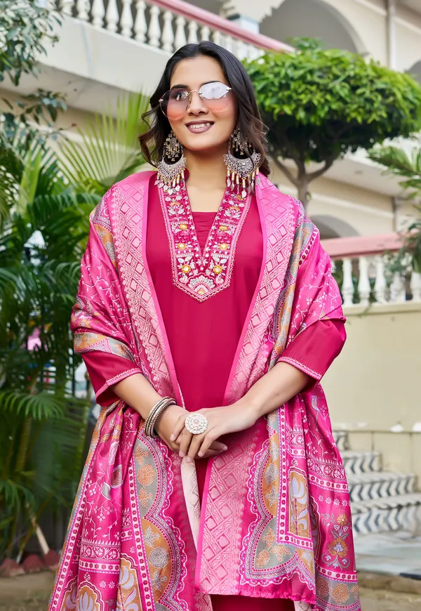 Women_Floral_Embroidered_Empire_Thread_Work_Roman_Slik_Kurta_Pant_With_Dupatta-KS-263