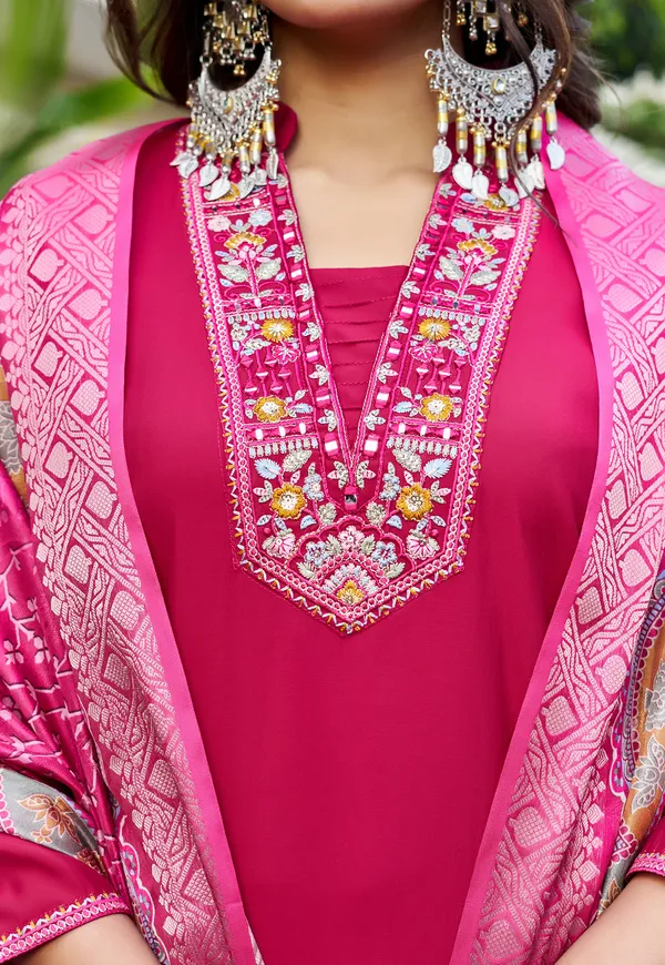 Women_Floral_Embroidered_Empire_Thread_Work_Roman_Slik_Kurta_Pant_With_Dupatta-KS-263