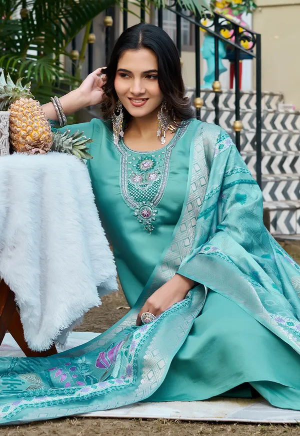 Women_Floral_Embroidered_Empire_Thread_Work_Roman_Slik__Kurta__Pant_&_With_Dupatta-KS-254