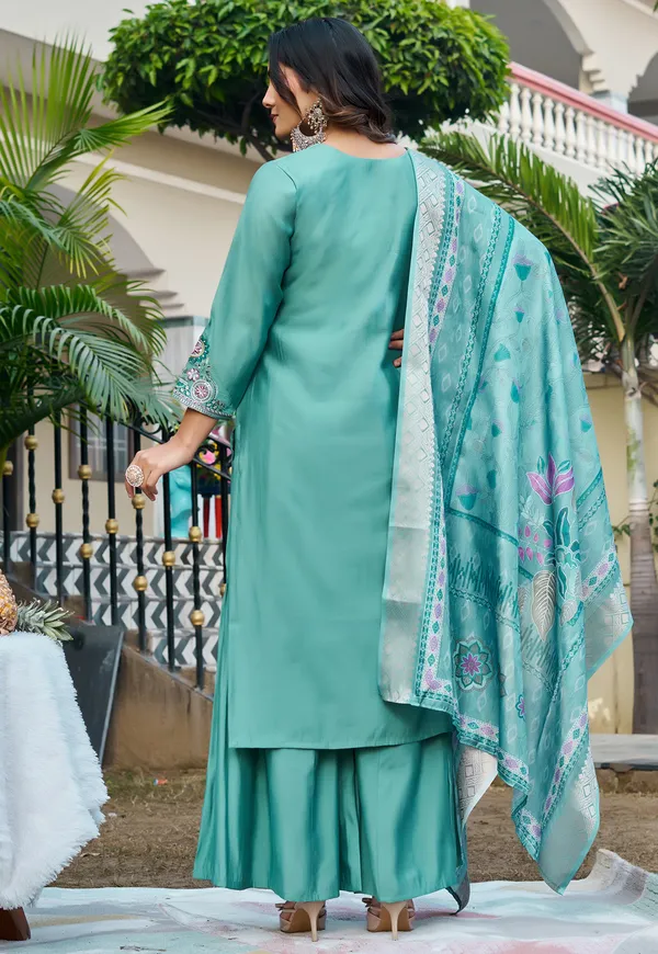 Women_Floral_Embroidered_Empire_Thread_Work_Roman_Slik__Kurta__Pant_&_With_Dupatta-KS-254