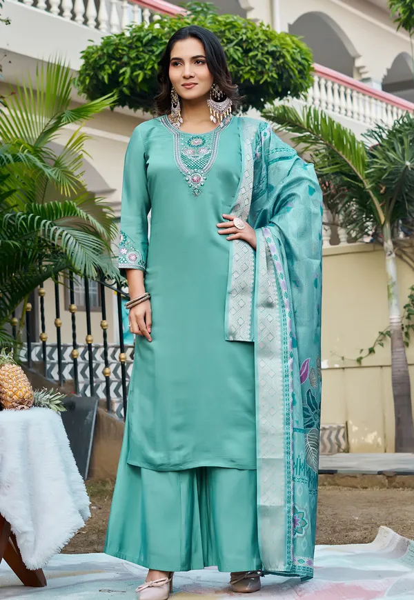 Women_Floral_Embroidered_Empire_Thread_Work_Roman_Slik__Kurta__Pant_&_With_Dupatta-KS-254