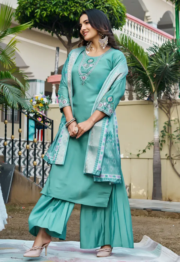 Women_Floral_Embroidered_Empire_Thread_Work_Roman_Slik__Kurta__Pant_&_With_Dupatta-KS-254