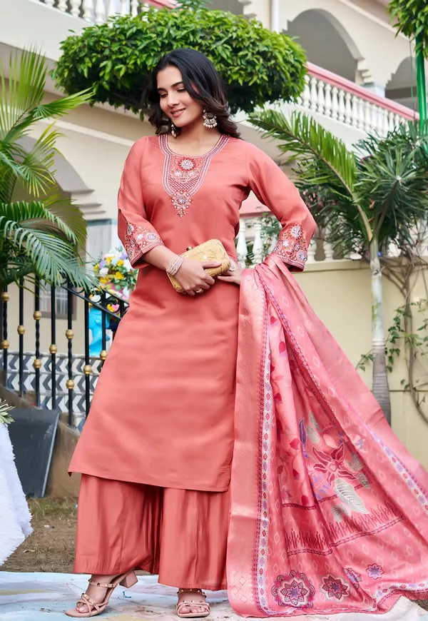 Women_Floral_Embroidered_Empire_Thread_Work_Roman_Slik__Kurta__Pant_&_With_Dupatta-KS-255