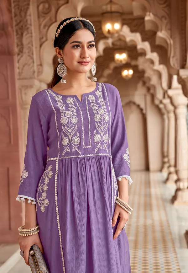 Women_Floral_Embroidered_Pleated_Thread_Work_Kurta_with_Trousers-NOVA