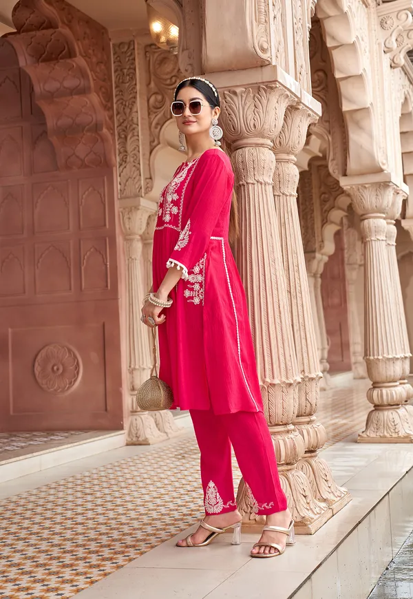 Women_Floral_Embroidered_Pleated_Thread_Work_Kurta_with_Trousers-NOVA