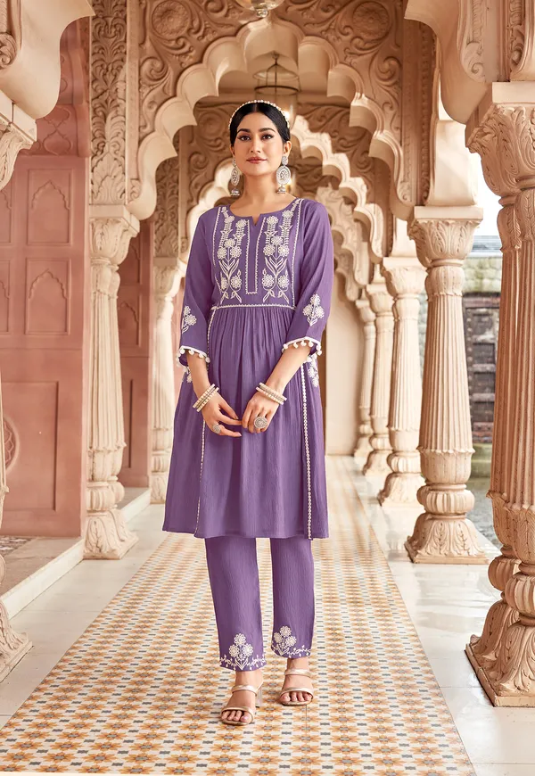 Women_Floral_Embroidered_Pleated_Thread_Work_Kurta_with_Trousers-NOVA