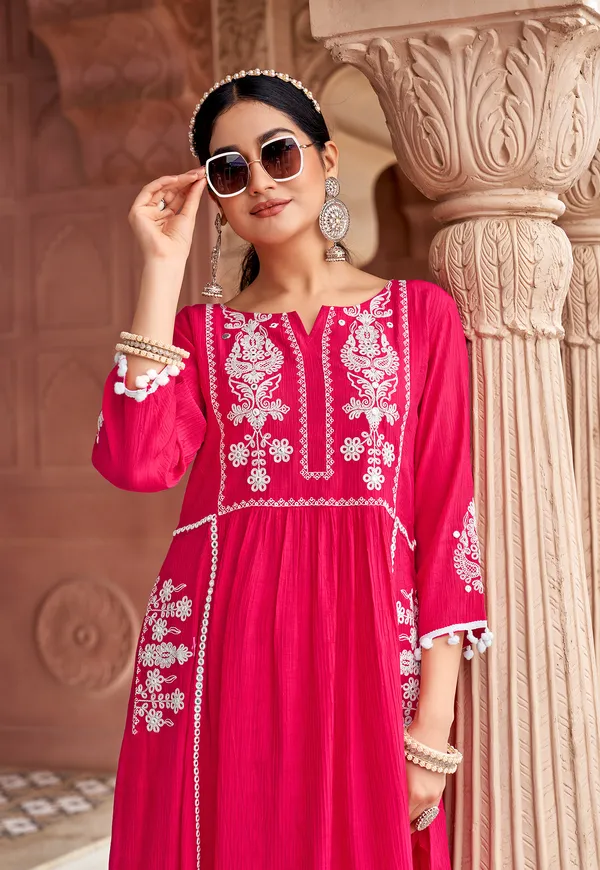 Women_Floral_Embroidered_Pleated_Thread_Work_Kurta_with_Trousers-NOVA