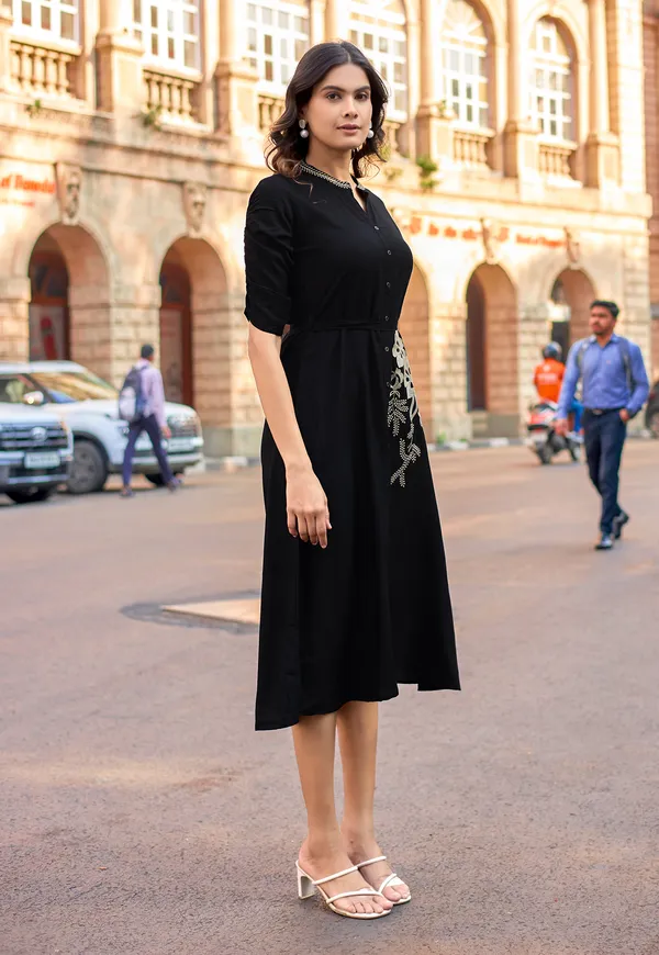 Women_Floral_Embroidered_Puff_Sleeves_Fit_&_Flare_Dress-ARICA