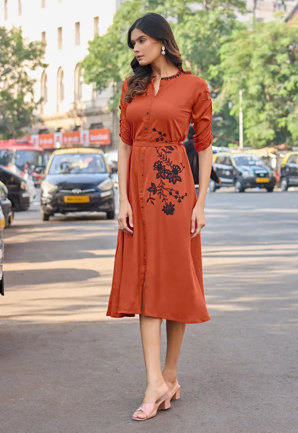 Women_Floral_Embroidered_Puff_Sleeves_Fit_&_Flare_Dress-ARICA