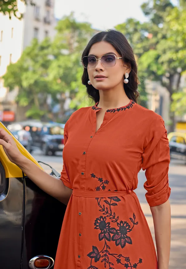 Women_Floral_Embroidered_Puff_Sleeves_Fit_&_Flare_Dress-ARICA