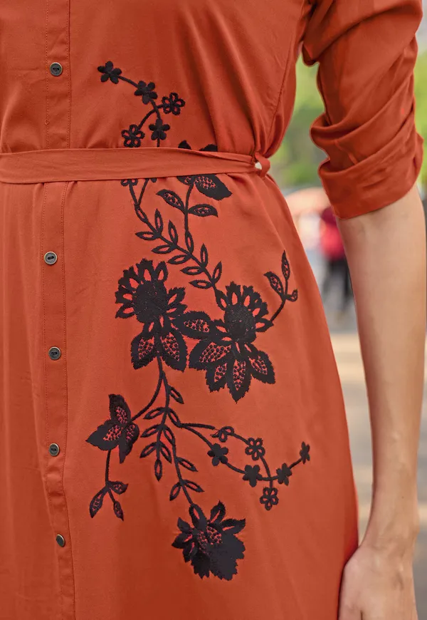 Women_Floral_Embroidered_Puff_Sleeves_Fit_&_Flare_Dress-ARICA