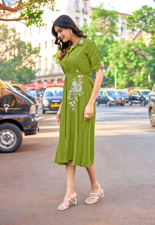 Women_Floral_Embroidered_Puff_Sleeves_Fit_&_Flare_Dress-ARICA