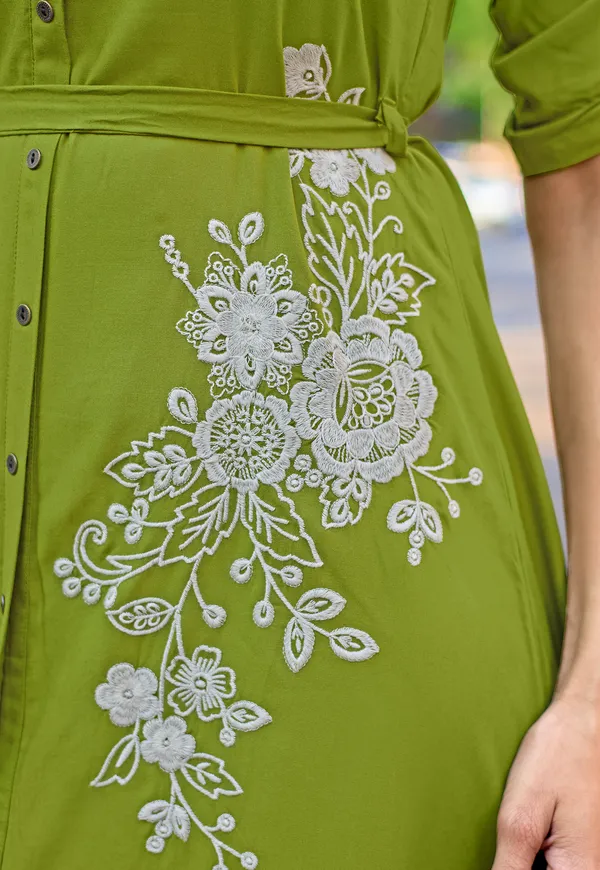 Women_Floral_Embroidered_Puff_Sleeves_Fit_&_Flare_Dress-ARICA