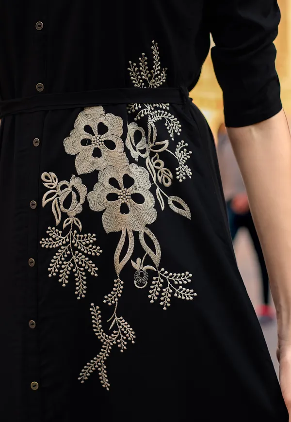 Women_Floral_Embroidered_Puff_Sleeves_Fit_&_Flare_Dress-ARICA