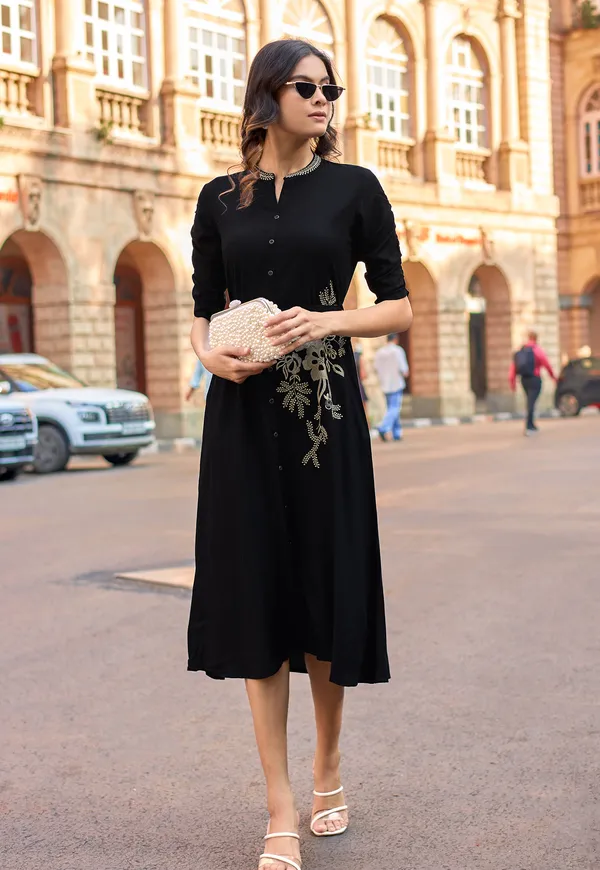 Women_Floral_Embroidered_Puff_Sleeves_Fit_&_Flare_Dress-ARICA