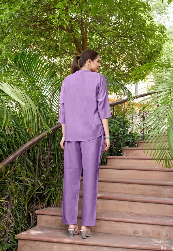 Purple_Viscos_Rayon_Shirt_With_Trouser_Co-Ords_For_Women-PRANJAL