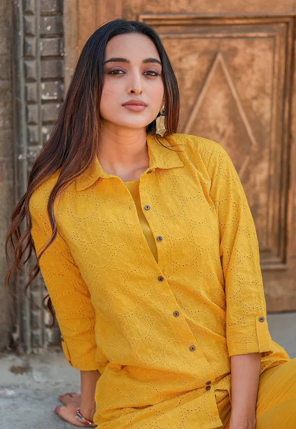 Yellow_Shifli_Cotton_Casual_Wear_Co-Ord_Set_For_Women-VEENA