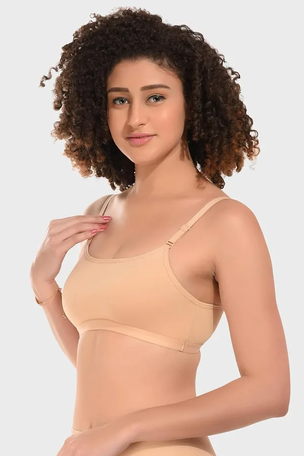 Pack_Of_3_Beige,_Baby_Pink_&_Black_Girls_Non_Padded_Training_Bra_For_Women_Full_Coverage_Stretchable_Cotton_Blend_Bra_Suitable_For_School_College_Sports