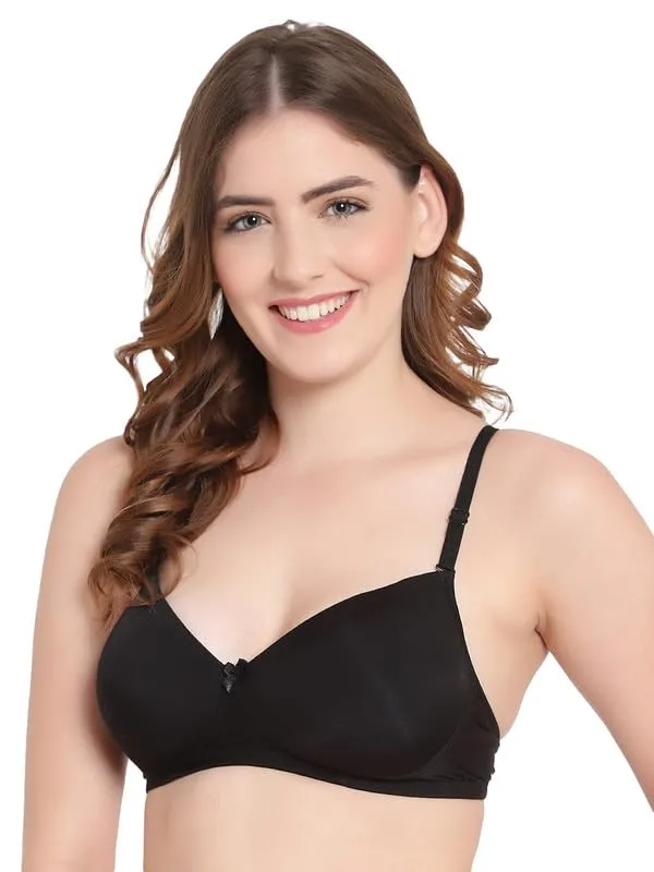 Black_Wireless_T-Shirt_Bra_Spandex_Blend_Medium_Coverage_Lightly_Padded_Breathable_Fabric_With_Removable_Straps